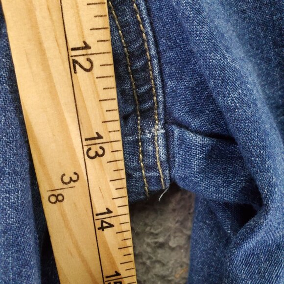 Talbots Jeans Womens 14 Petite Blue Vintage Pleated Stretch Denim - Picture 5 of 10